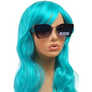 Foster Grant Black Gray Snake Deco Cat Eye Half Frame Brushed Metal Sunglasses